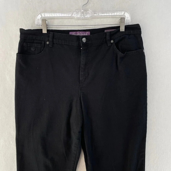Gloria Vanderbilt Amanda Jeans Womens Sz 16 Black Classic Fit Tapered High Waist - Picture 6 of 10